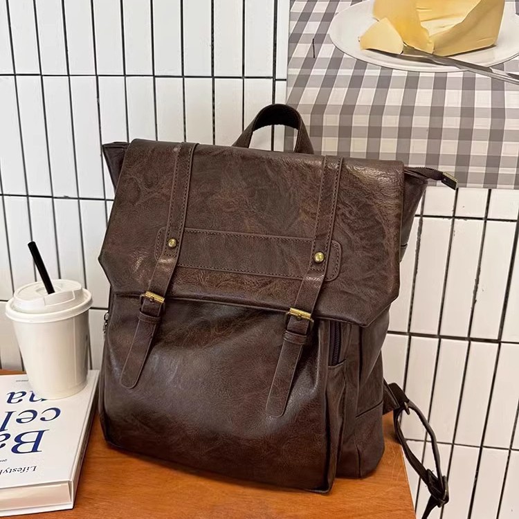Women Casual Backpack PU Leath - Leather Backpack Vintage ulasan dan harga