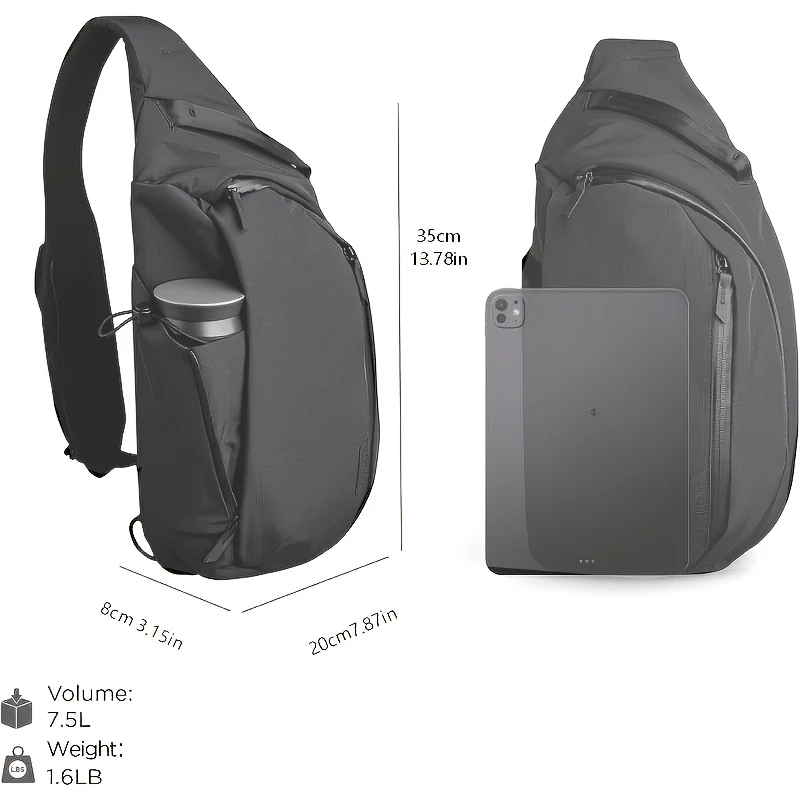Right Shoulder Chest Bag 7.5L  - Sling Backpack Shoulder ulasan dan harga