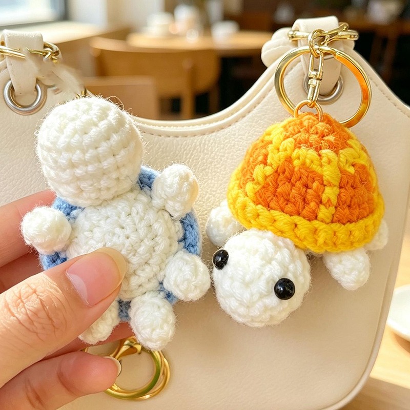 Hand Crocheted Turtle Keychain - Mini Backpack Purse ulasan dan harga