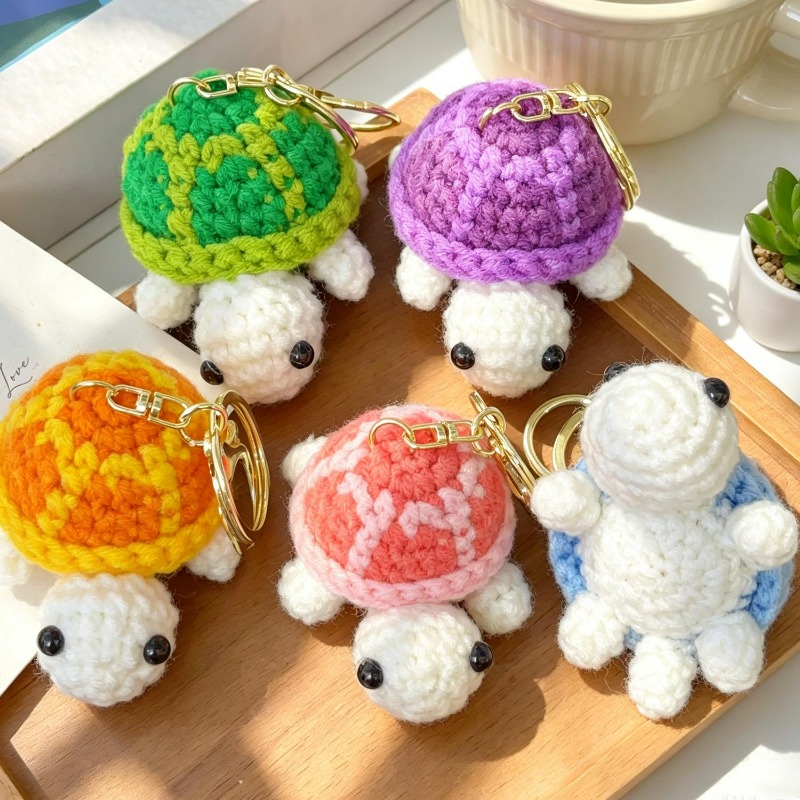 Hand Crocheted Turtle Keychain - Mini Backpack Purse ulasan dan harga