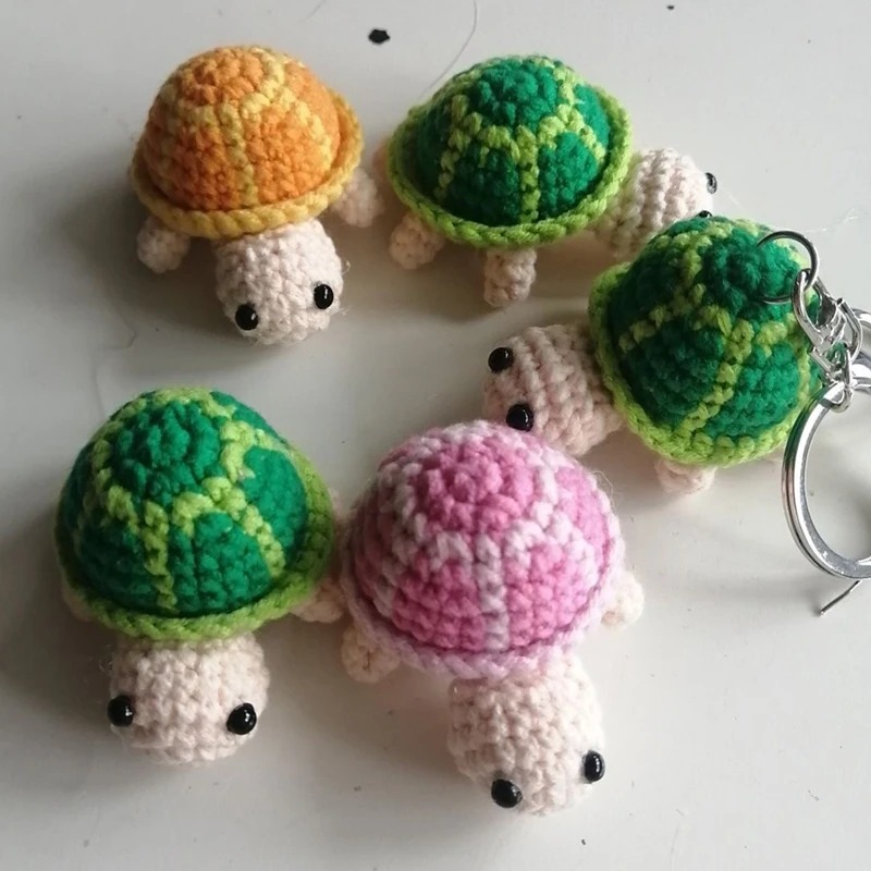 Hand Crocheted Turtle Keychain - Mini Backpack Purse ulasan dan harga