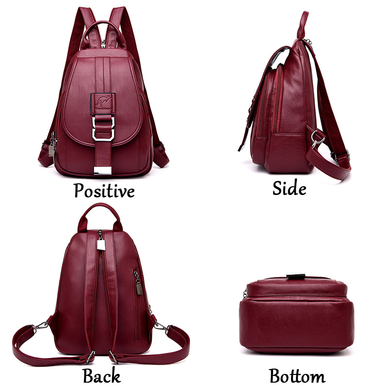 HOT 6 Color Women Backpacks Wo - Leather Backpack Vintage ulasan dan harga