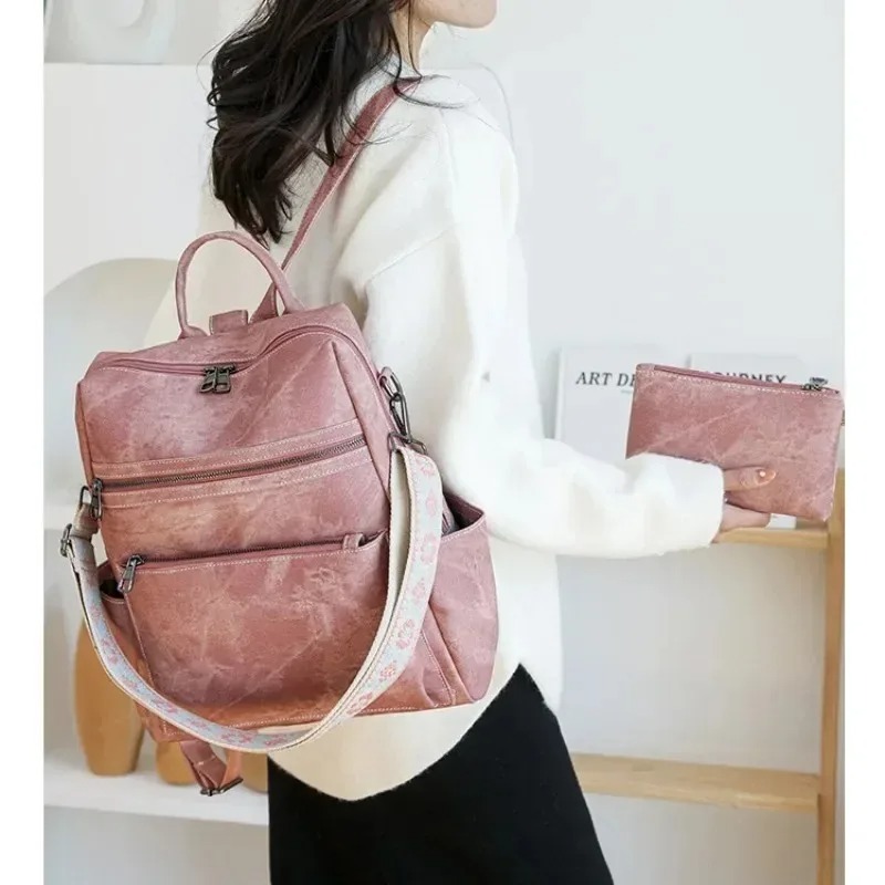 2026 New Women's PU Leather Wa - Travel Backpack Anti Theft ulasan dan harga