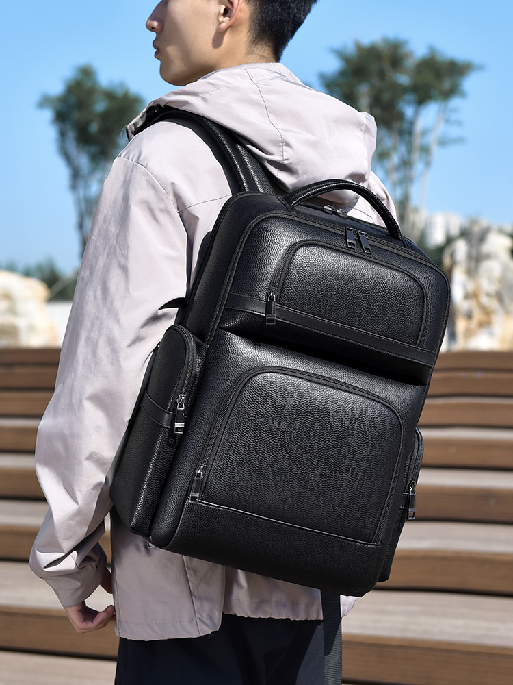 Men's Fashion Backpack PU Leat - Laptop Backpack 15.6 ulasan dan harga